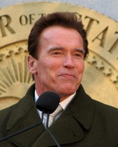 Picture Of Arnold Schwarzenegger Two Workers Comp Bills On Speech