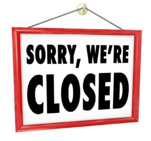 sorry we're closed sign business insurance closed emblem from website